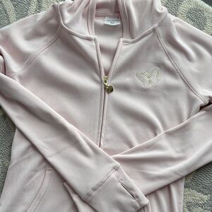 Abercrombie Kids Light Pink Ribbed Hoodie